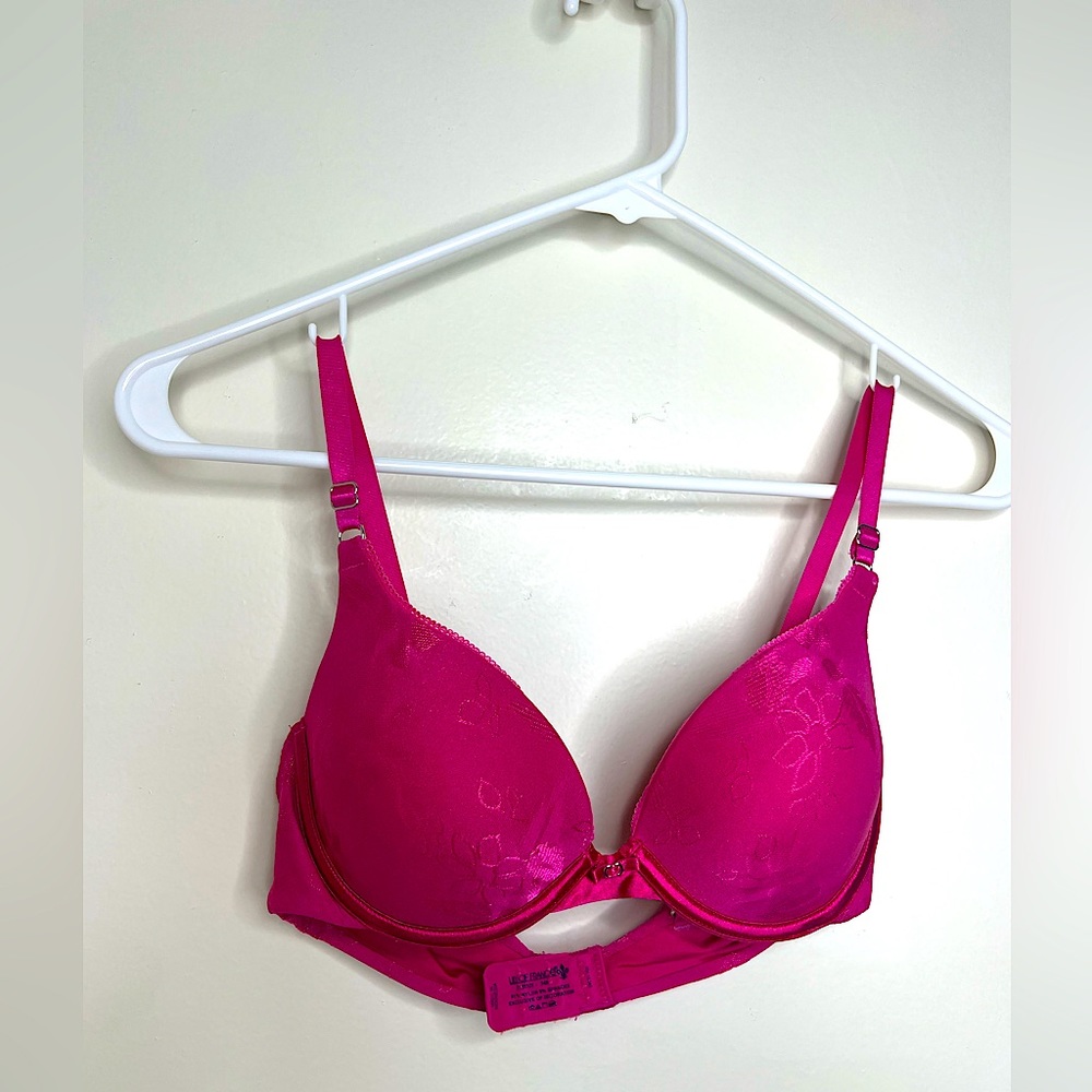 Lily of France Hot Pink Push Up Bra, 34B